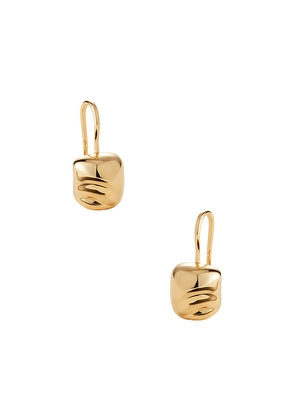 Jenny Bird Rue Drop Earrings in Metallic Gold.