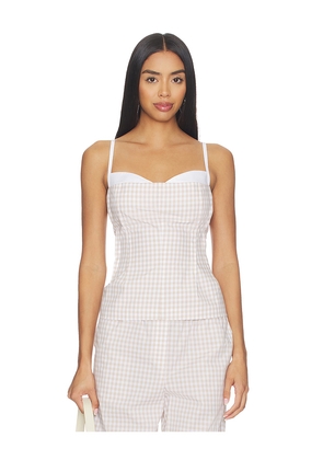 SIMKHAI Charlee Bustier Top in Beige. Size XS. Also in S, M, L.