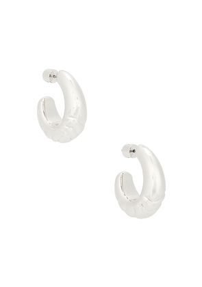 Jenny Bird Slim Nelle Hoops in Metallic Silver.