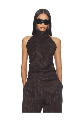 Helmut Lang Halter Scarf Top in Chocolate. Size XS. Also in S, M, L.