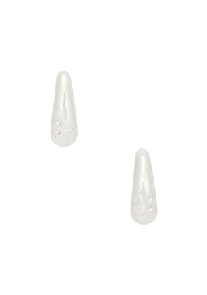 Jenny Bird Slim Nelle Hoops in Metallic Silver.