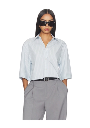 Helmut Lang Crop Trench Shirt in Slate. Size XS. Also in S, M, L.