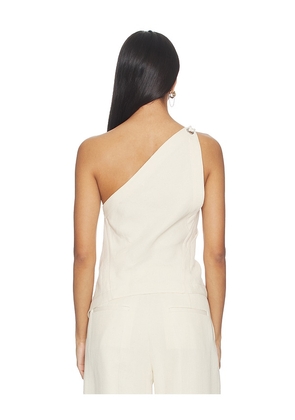 Helmut Lang Asymmetrical Sailor Top in Beige. Size XS. Also in S, M, L.