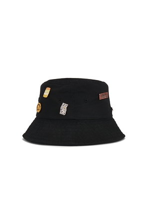 Happy Caps Pin Bucket Hat in Black.
