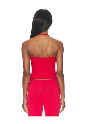 Frankies Bikinis X JENNIE Nora Cotton Jersey Halter Top in Red. Size S. Also in XS, M, L.