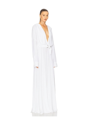 Norma Kamali Hooded Super Oversized NK Shirt Flared Gown in White. Size M. Also in S.