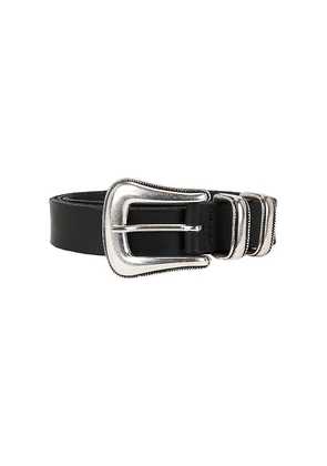 Nudie Jeans Western Belt in Black. Size 100cm. Also in 80cm, 90cm.