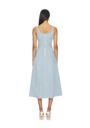 Karina Grimaldi Lilliana Denim Maxi Dress in Blue. Size XS. Also in S.