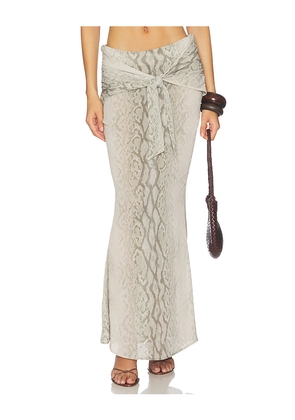 lovewave The Charisse Maxi Skirt in Taupe. Size XS. Also in XXS, S, M, L, XL.