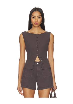 Madewell Textured Vest Top in Brown. Size XXS. Also in XS, S, M, L, XL.