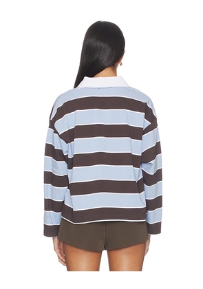 Madewell Rugby Polo Top in Blue,Chocolate. Size XS. Also in L, XXL.
