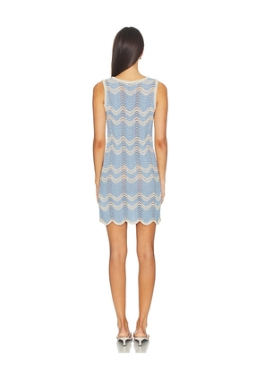 MINKPINK Solange Knit Mini Dress in Baby Blue. Size XS. Also in L, M, S.