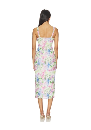 MINKPINK Celina Mesh Midi Dress in White,Pink. Size XS. Also in S, XL.