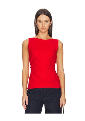 Madewell Addison Linen Top in Red. Size 00. Also in 0, 2, 4, 6, 8, 10, 12, 14, 16.