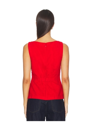 Madewell Addison Linen Top in Red. Size 00. Also in 2, 4, 14, 16.