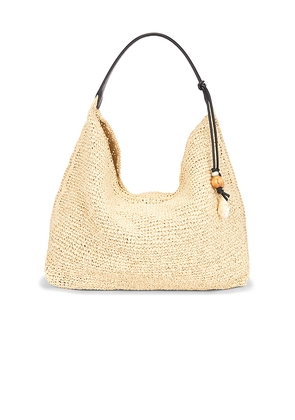 Madewell Lg Raffia Shoulder Bag in Black.