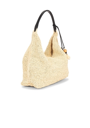 Madewell Lg Raffia Shoulder Bag in Black.