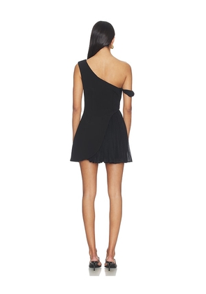 MISHA The Volante Crepe Mini Dress in Black. Size XXS. Also in L, M, S, XS.