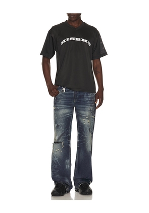 MISBHV Teddy Football T-Shirt in Black. Size S. Also in M, L, XL/1X.