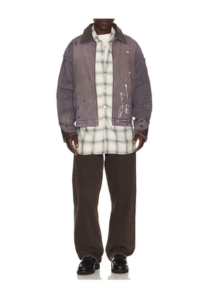 MISBHV 1997 Paint Splatter Canvas Work Jacket in Charcoal. Size S. Also in M, XL/1X.
