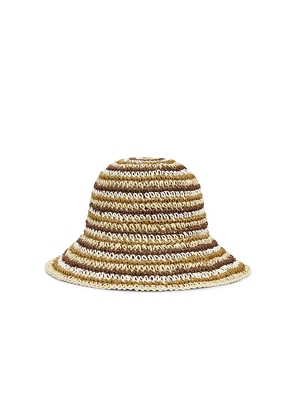 Missoni Straw Hat in Stripe Multi in Beige.