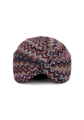 Missoni Turban in Black, Red & Blue Chevron Multi in Wine.