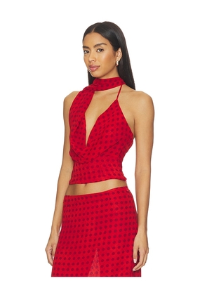 MORE TO COME Landry Cowl Neck Top in Red. Size XXS. Also in S, M, L.