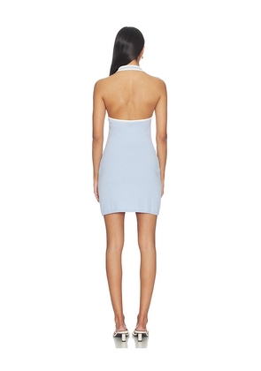 onia Cotton Boucle Mini Halter Dress in Baby Blue. Size XS. Also in L, M, S.