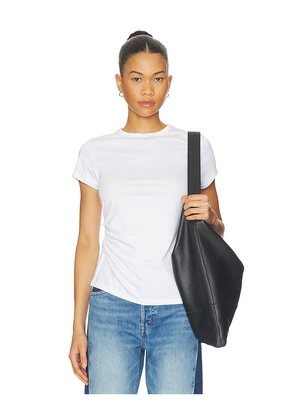 Madewell Asymmetrical Snitched Tee Shirt in White. Size XS. Also in S, M, L, XL, XXL.