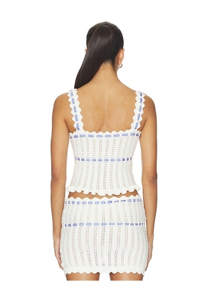 MAJORELLE Ammelie Pointelle Tank in White. Size XS. Also in XXS, S, M, L, XL.