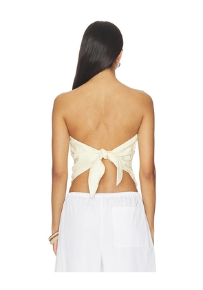 MAJORELLE Beale Linen Top in Yellow. Size XS. Also in XXS, S, M, L, XL.