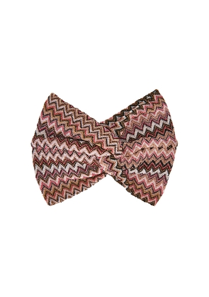 Missoni Headband in Pink Chevron Multi in Burgundy.