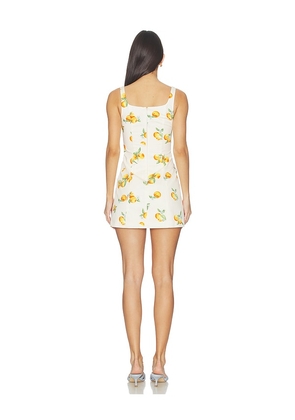 MAJORELLE Sansa Mini Dress in White,Orange. Size XXS. Also in L, M, S, XL, XS.
