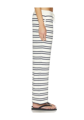 Negative Underwear Waffle Knit Cropped Pant in Cream,Navy. Size XS. Also in S, M, L, XL/1X, XXL/2X.