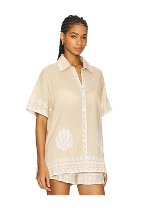 Show Me Your Mumu Parker Button Down in Beige. Size S. Also in L.