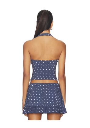 Tiger Mist Rio Halter Tie Bustier Top in Navy. Size S. Also in XS, M, L, XL.