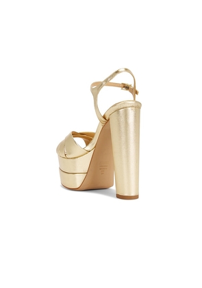Schutz Keefa High Sandal in Metallic Gold. Size 6. Also in 10, 7.5, 8, 8.5, 9, 9.5.