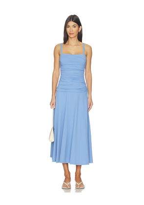 Susana Monaco Low Gathered String Dress in Blue. Size XS. Also in S, M, XL.