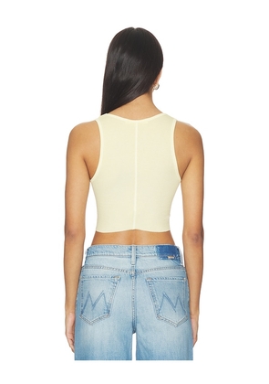 SLVRLAKE Cropped Rib Tank Top in Yellow. Size XS. Also in S, M, L.