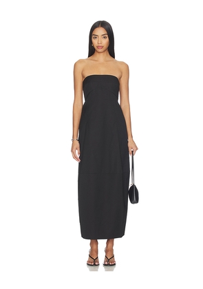St. Agni Canvas Pleat Cocoon Dress in Black. Size XS. Also in S, M, L.