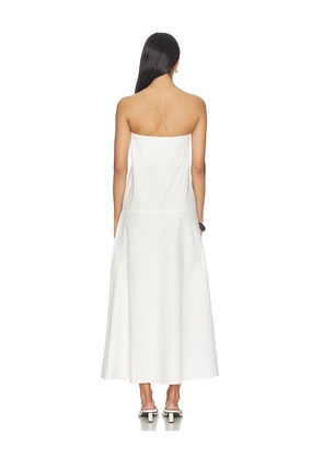 St. Agni Oxford Strapless Asymmetrical Dress in White. Size XS. Also in M, S.