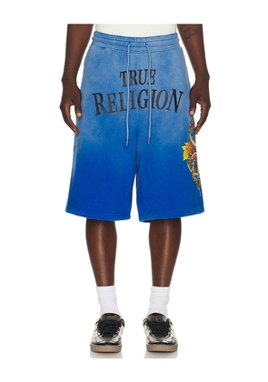 True Religion Floral Snake Mikey Sweatshorts in Royal. Size S. Also in M, L, XL/1X.
