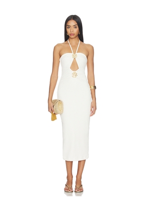 PatBO Luna Knit Midi Dress in White. Size XS. Also in S, M, L, XL.