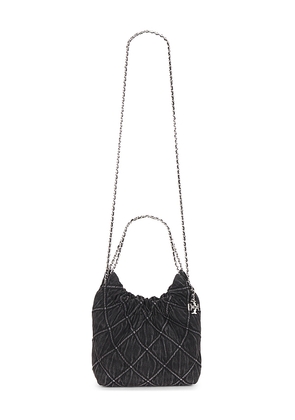 Tory Burch Denim Mini Hobo Bag in Black.