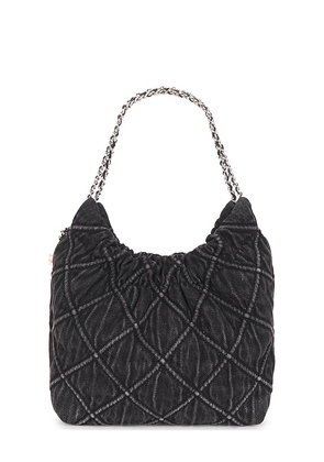 Tory Burch Denim Mini Hobo Bag in Black.