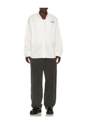 Polo Ralph Lauren Long Sleeve Herringbone Chino Frank Work Shirt in White. Size L. Also in XL/1X.
