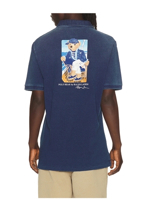 Polo Ralph Lauren Short Sleeve Mesh Novelty Bear Polo in Navy. Size S. Also in M, L, XL/1X, XXL/2X.