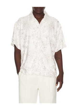 Sanea Collection Anurak Embellished Shirt in White. Size S. Also in M, L, XL/1X.