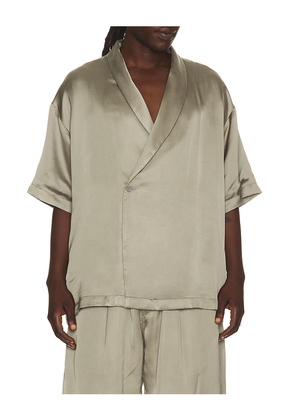 Sanea Collection Phupa Kimono Shirt in Grey. Size S. Also in M, L, XL/1X.