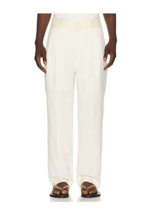 Sanea Collection Chawi Tailored Trousers in Ivory. Size S. Also in M, L, XL/1X.